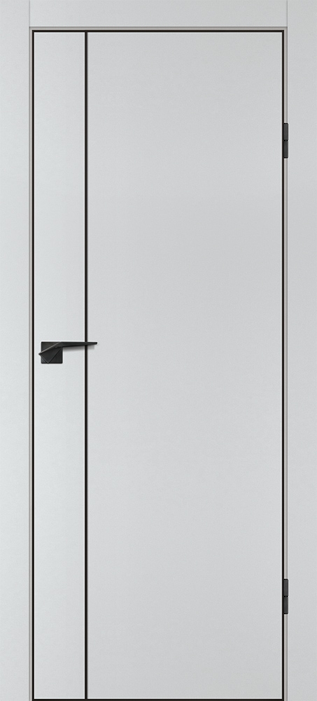 Межкомнатная дверь P-21  черный молдинг PET,  кромка ABS черная c 4-х ст. Сапфир матовый