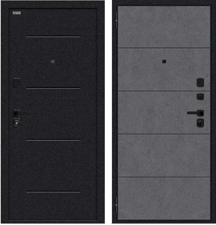 Дверь Браво Граффити-1 Инсайд/SBlack Букле черное/Slate Art DIS007409